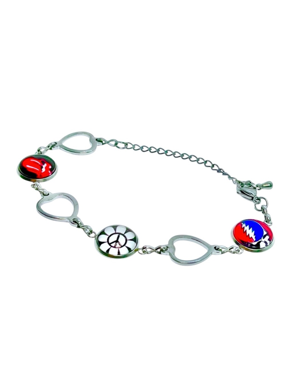 Grateful Dead Rolling Stones Deadhead Bracelet, Steal Your Face